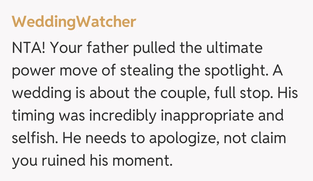 Comentariu de la WeddingWatcher