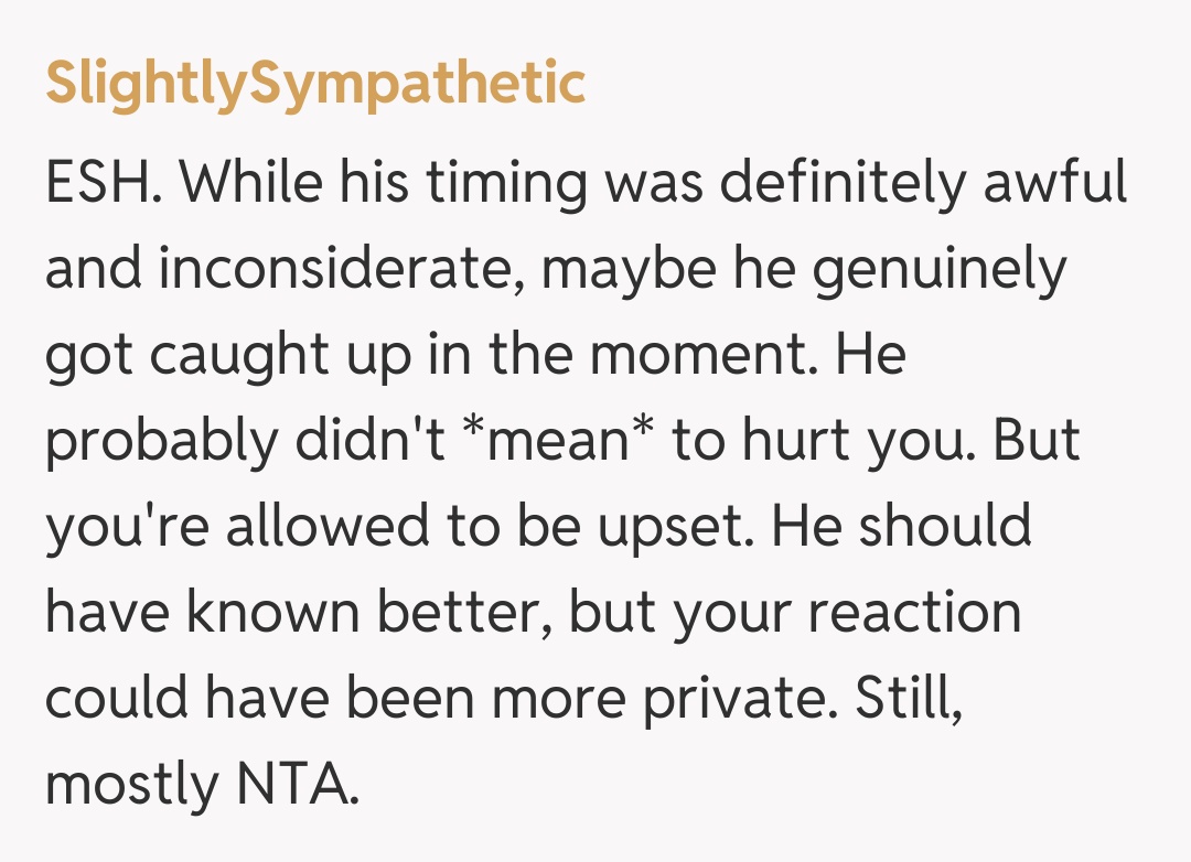 Comentariu de la SlightlySympathetic