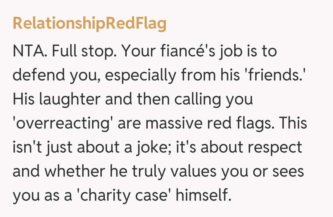 Comentariu de la RelationshipRedFlag