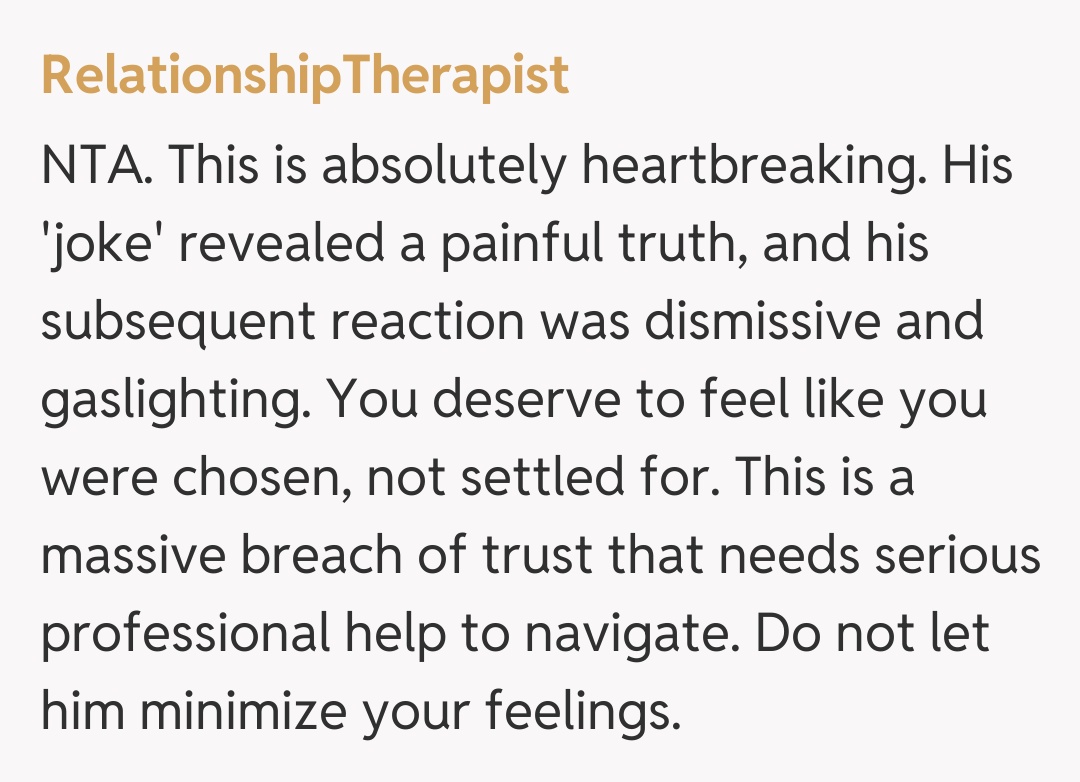 Comentariu de la RelationshipTherapist