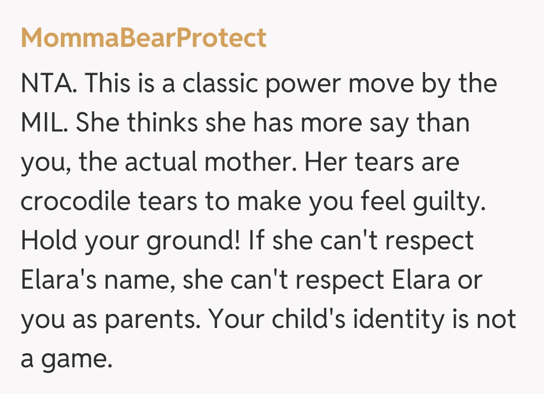 Comentariu de la MommaBearProtect