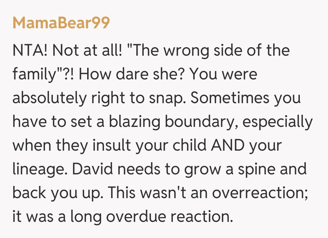 Comentariu de la MamaBear99