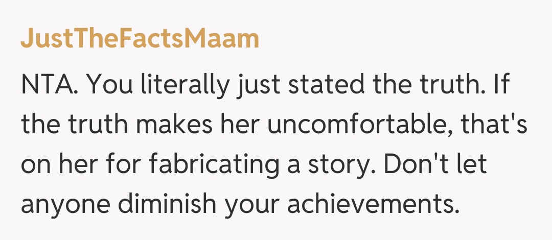 Comentariu de la JustTheFactsMaam