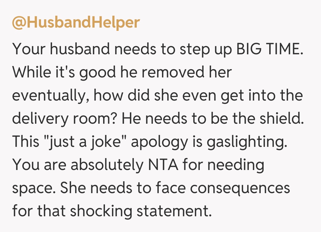 Comentariu de la @HusbandHelper