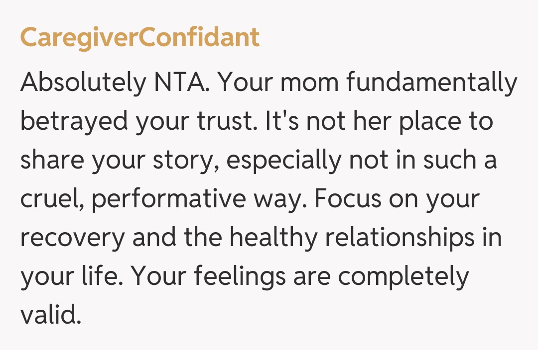 Comentariu de la CaregiverConfidant