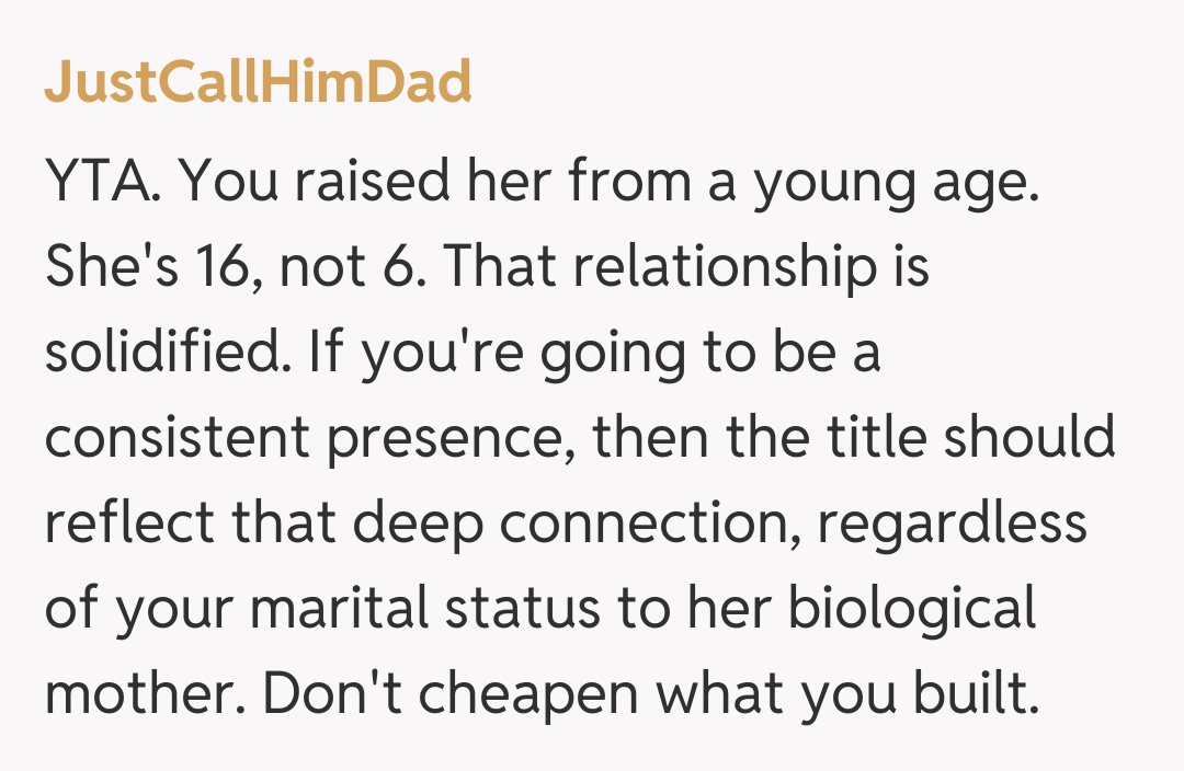 Comentariu de la JustCallHimDad