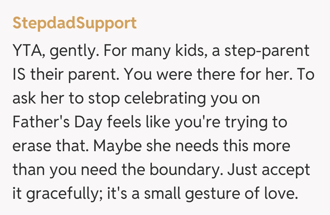 Comentariu de la StepdadSupport