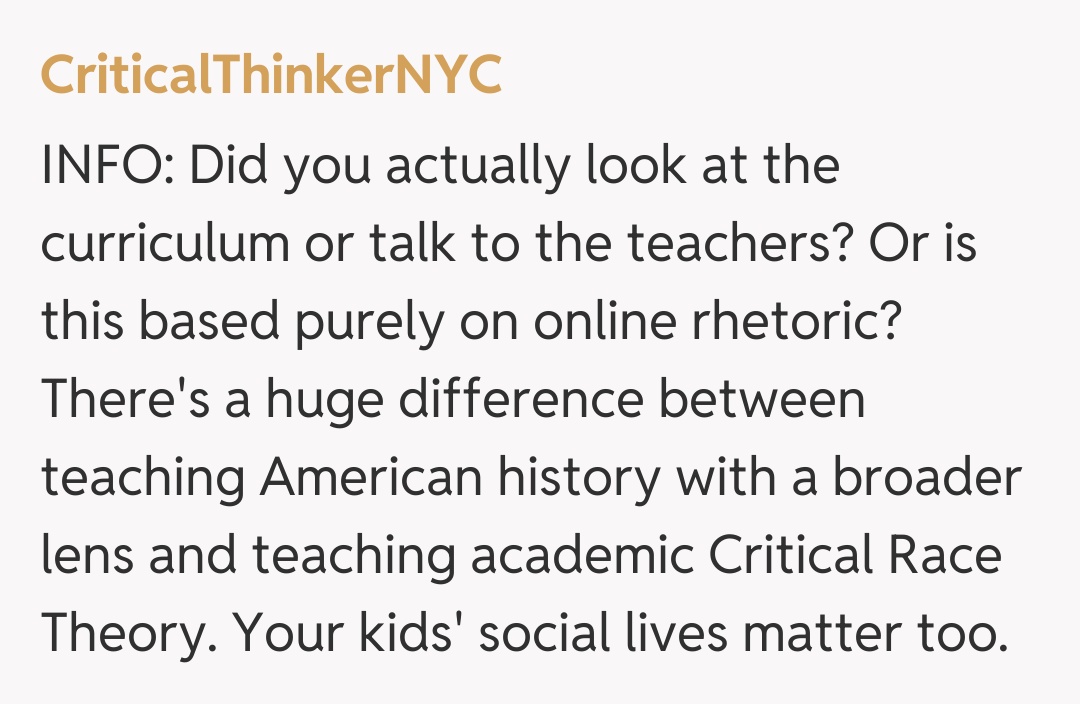 Comentariu de la CriticalThinkerNYC