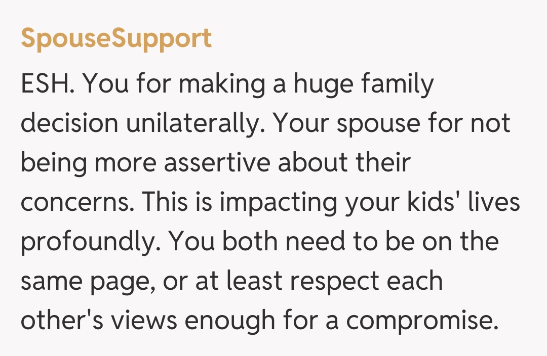 Comentariu de la SpouseSupport