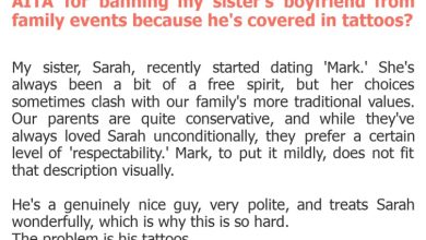 Photo of AITA for banning my sister’s boyfriend from family events because he’s covered in tattoos?