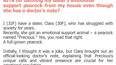 Photo of AITA for banning my sister’s emotional support peacock from my house even though she has a doctor’s note?