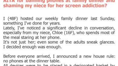 Photo of AITA for banning phones at family dinner and shaming my niece for her screen addiction?