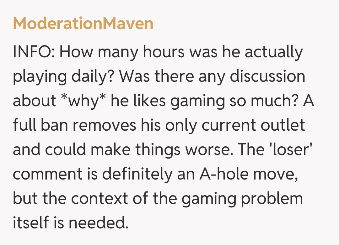 Comentariu de la ModerationMaven