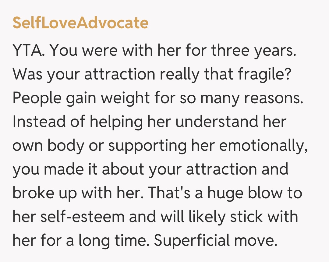 Comentariu de la SelfLoveAdvocate