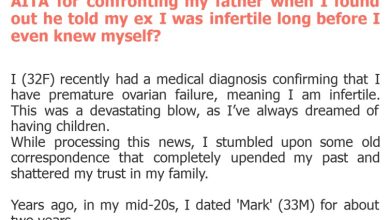 Photo of AITA for confronting my father when I found out he told my ex I was infertile long before I even knew myself?