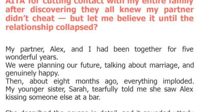 Photo of AITA for cutting contact with my entire family after discovering they all knew my partner didn’t cheat — but let me believe it until the relationship collapsed?