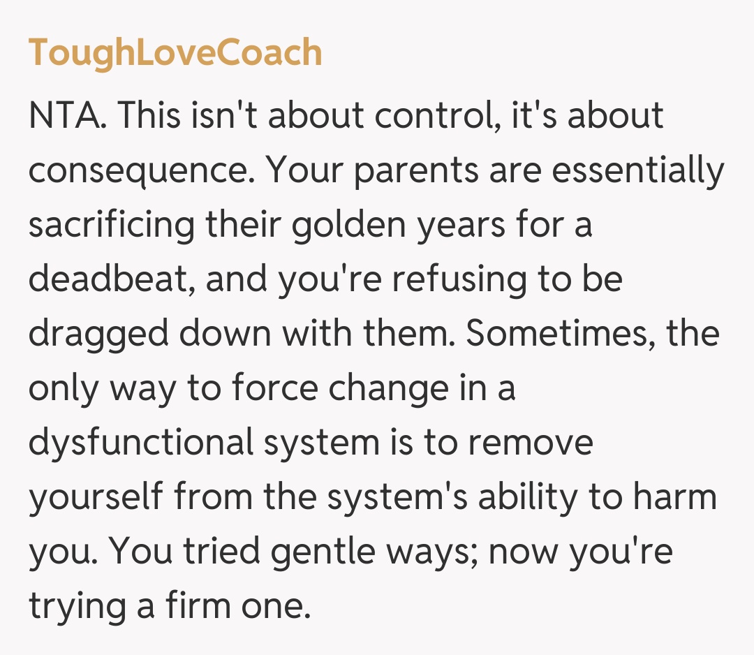 Comentariu de la ToughLoveCoach