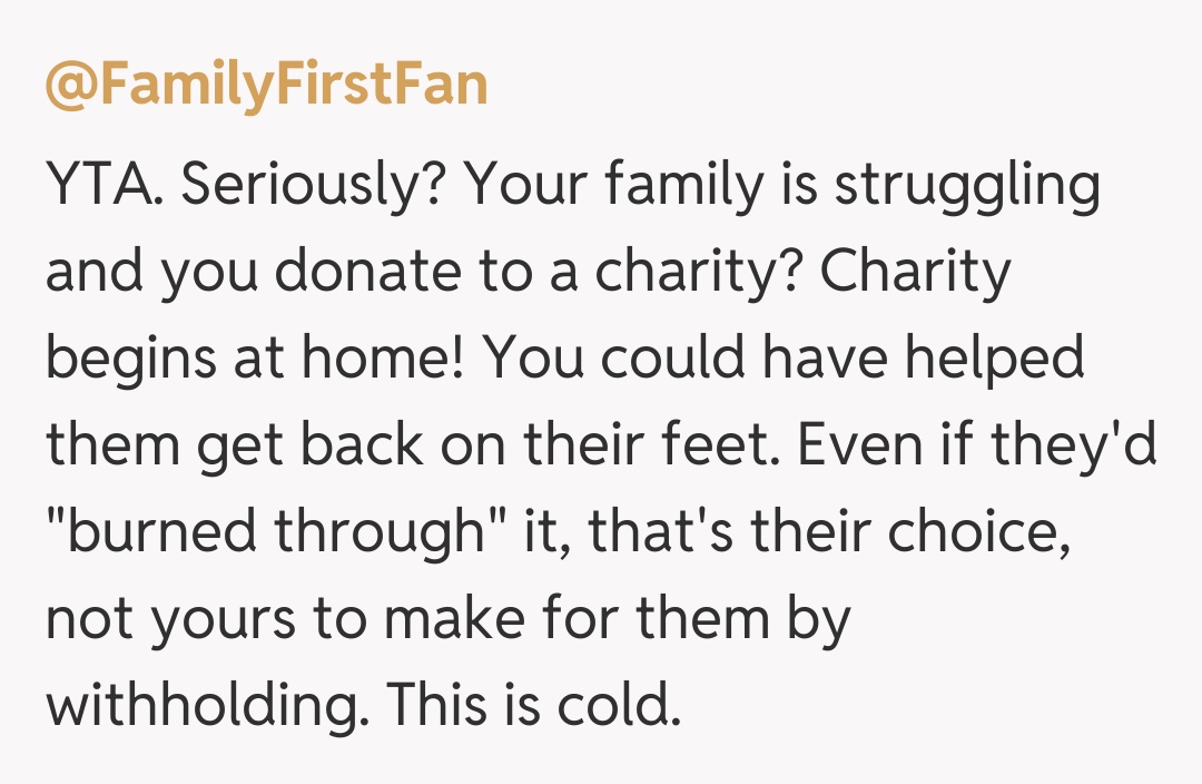 Comentariu de la @FamilyFirstFan