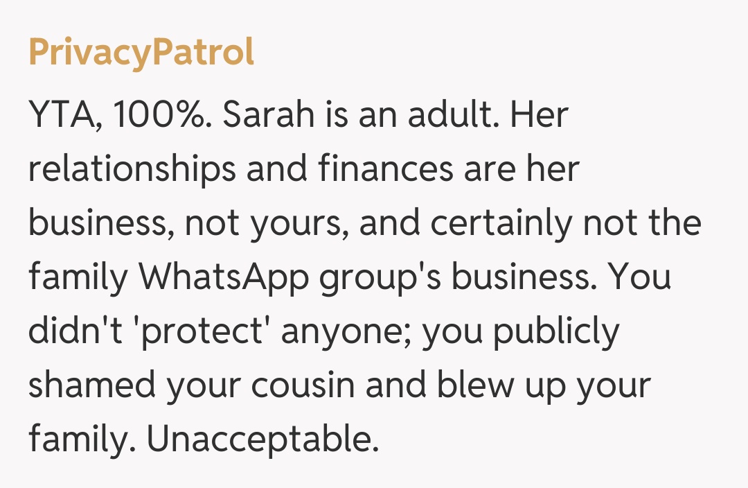 Comentariu de la PrivacyPatrol