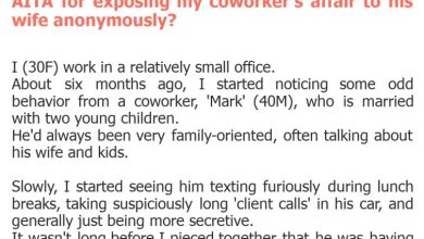 Photo of AITA for exposing my coworker’s affair to his wife anonymously?
