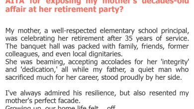 Photo of AITA for exposing my mother’s decades-old affair at her retirement party?