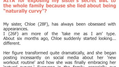 Photo of AITA for exposing my sister’s secret BBL to the whole family because she lied about being “naturally curvy”?