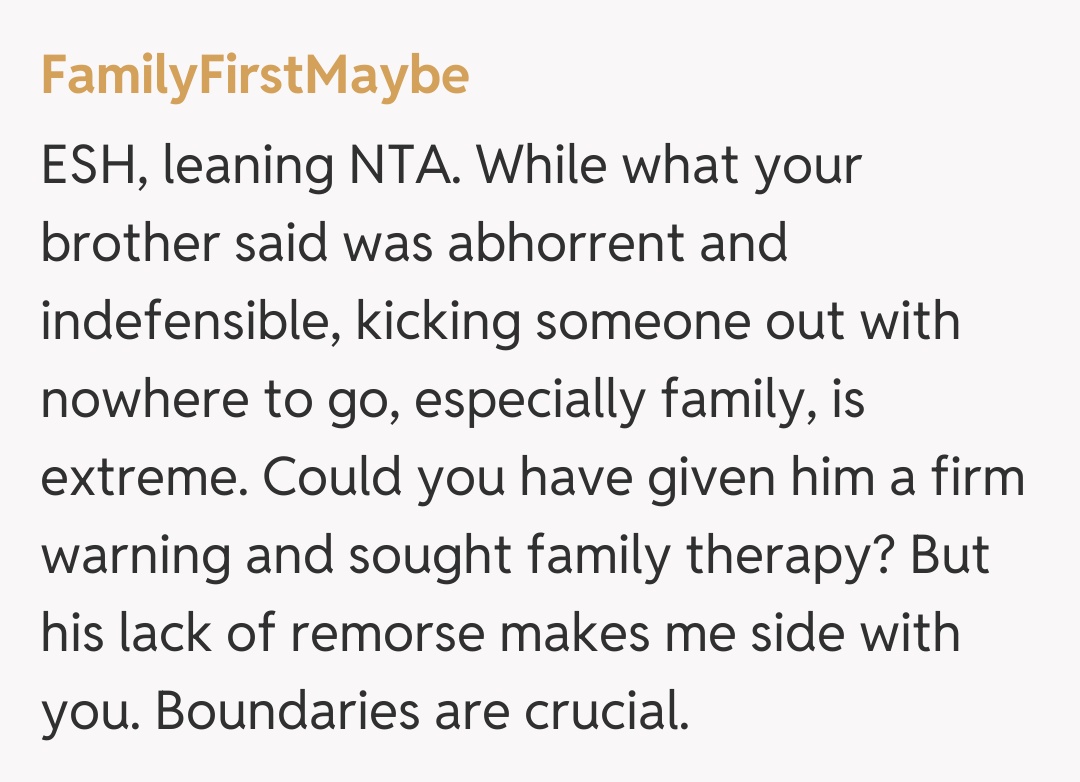 Comentariu de la FamilyFirstMaybe