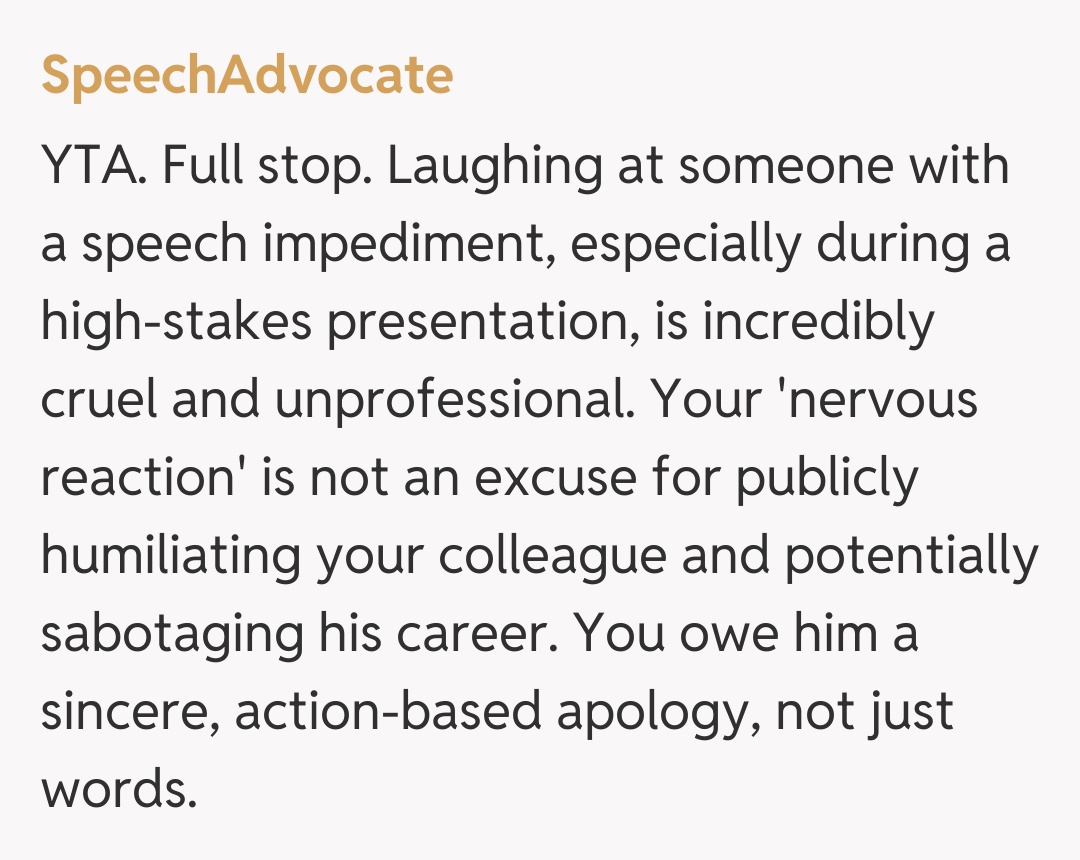 Comentariu de la SpeechAdvocate