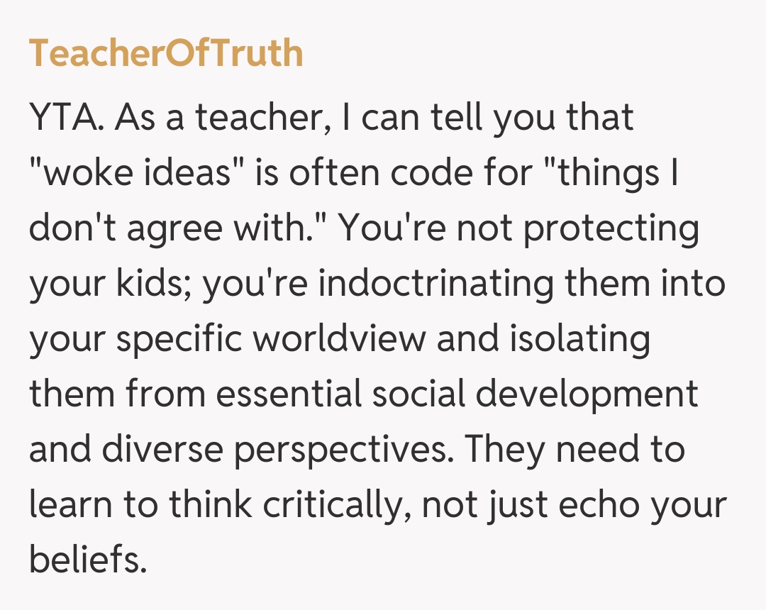 Comentariu de la TeacherOfTruth