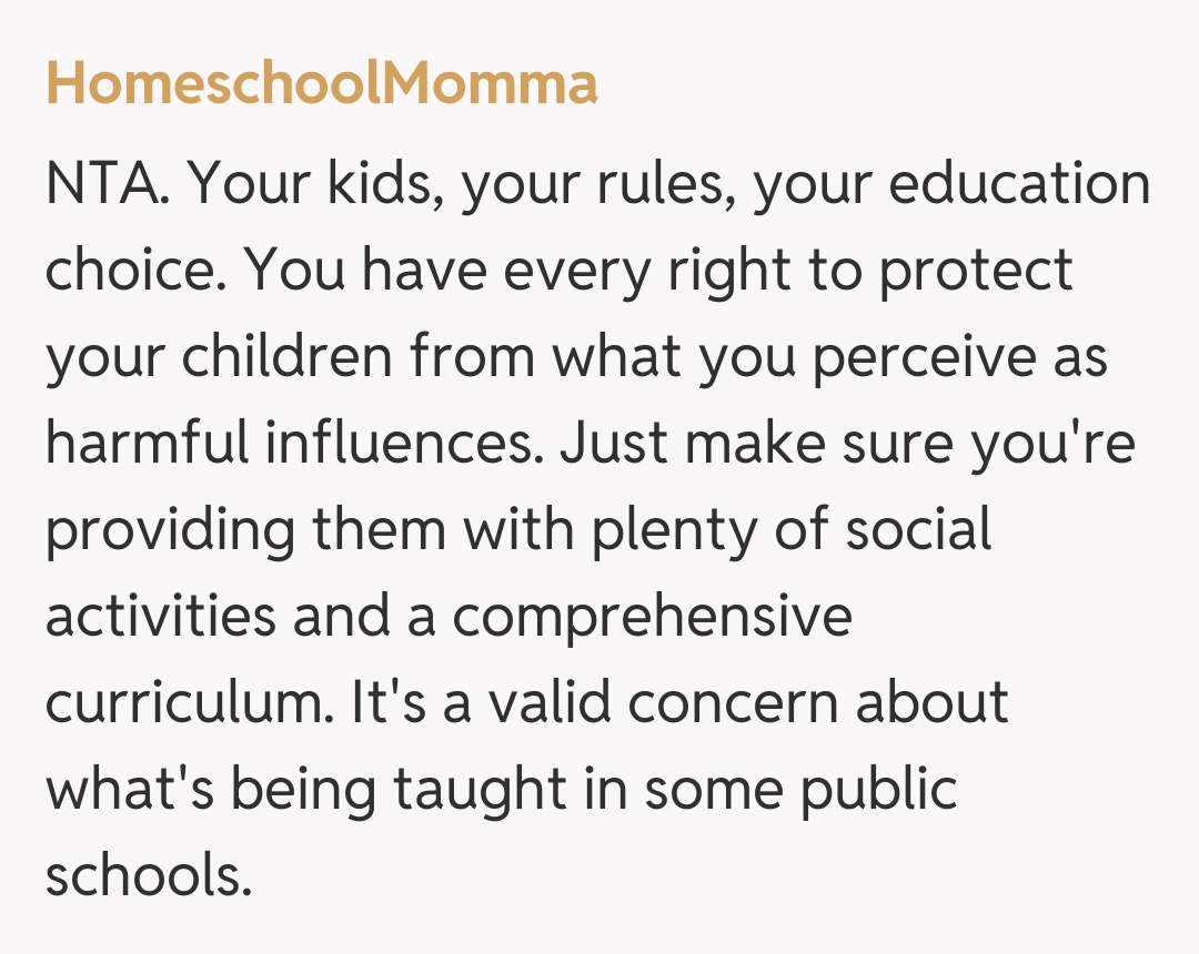 Comentariu de la HomeschoolMomma