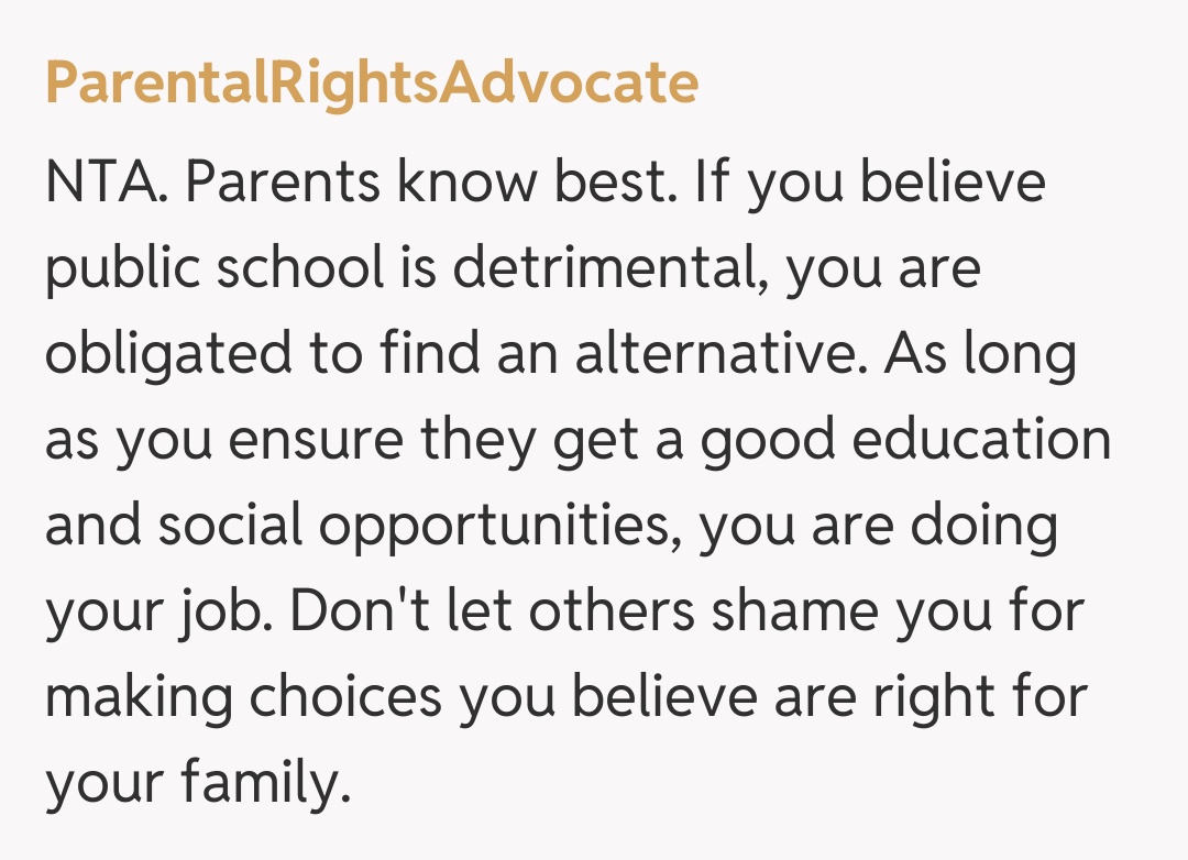 Comentariu de la ParentalRightsAdvocate