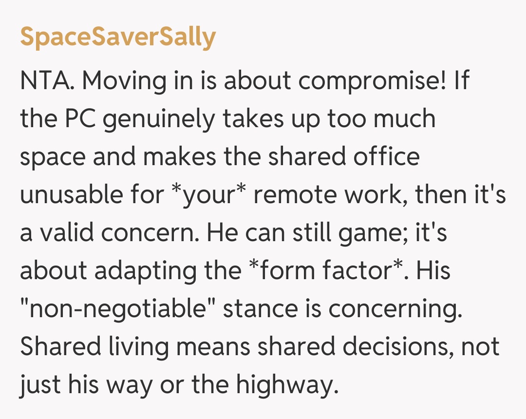 Comentariu de la SpaceSaverSally