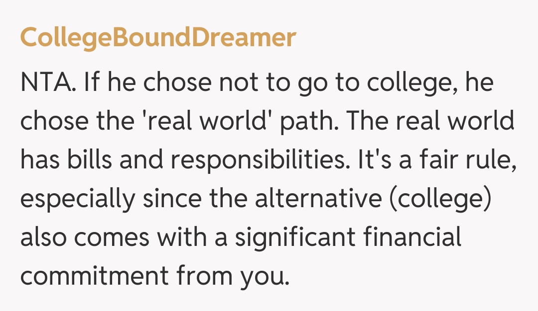 Comentariu de la CollegeBoundDreamer