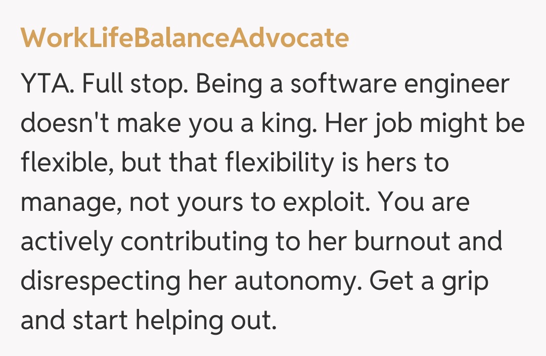Comentariu de la WorkLifeBalanceAdvocate