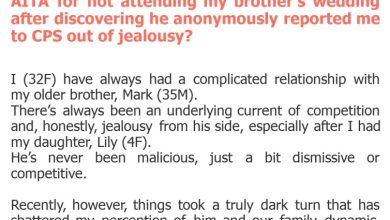 Photo of AITA for not attending my brother’s wedding after discovering he anonymously reported me to CPS out of jealousy?