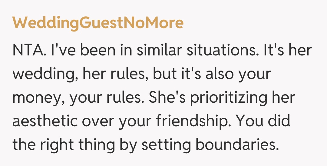 Comentariu de la WeddingGuestNoMore