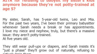 Photo of AITA for refusing to babysit my sister’s kids anymore because they’re not potty-trained at age 5?