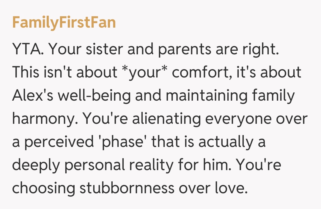 Comentariu de la FamilyFirstFan