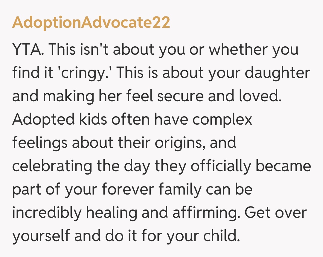 Comentariu de la AdoptionAdvocate22