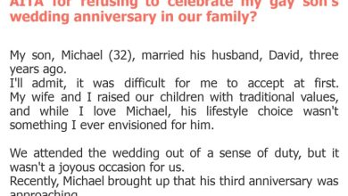 Photo of AITA for refusing to celebrate my gay son’s wedding anniversary in our family?
