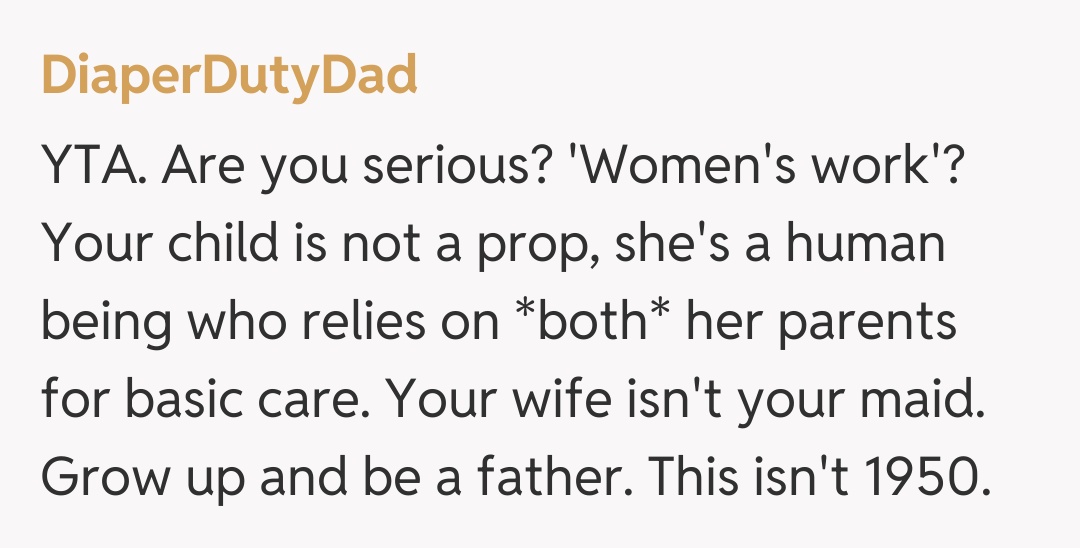 Comentariu de la DiaperDutyDad