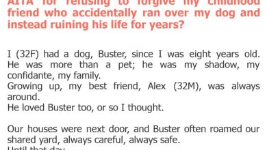 Photo of AITA for refusing to forgive my childhood friend who accidentally ran over my dog and instead ruining his life for years?