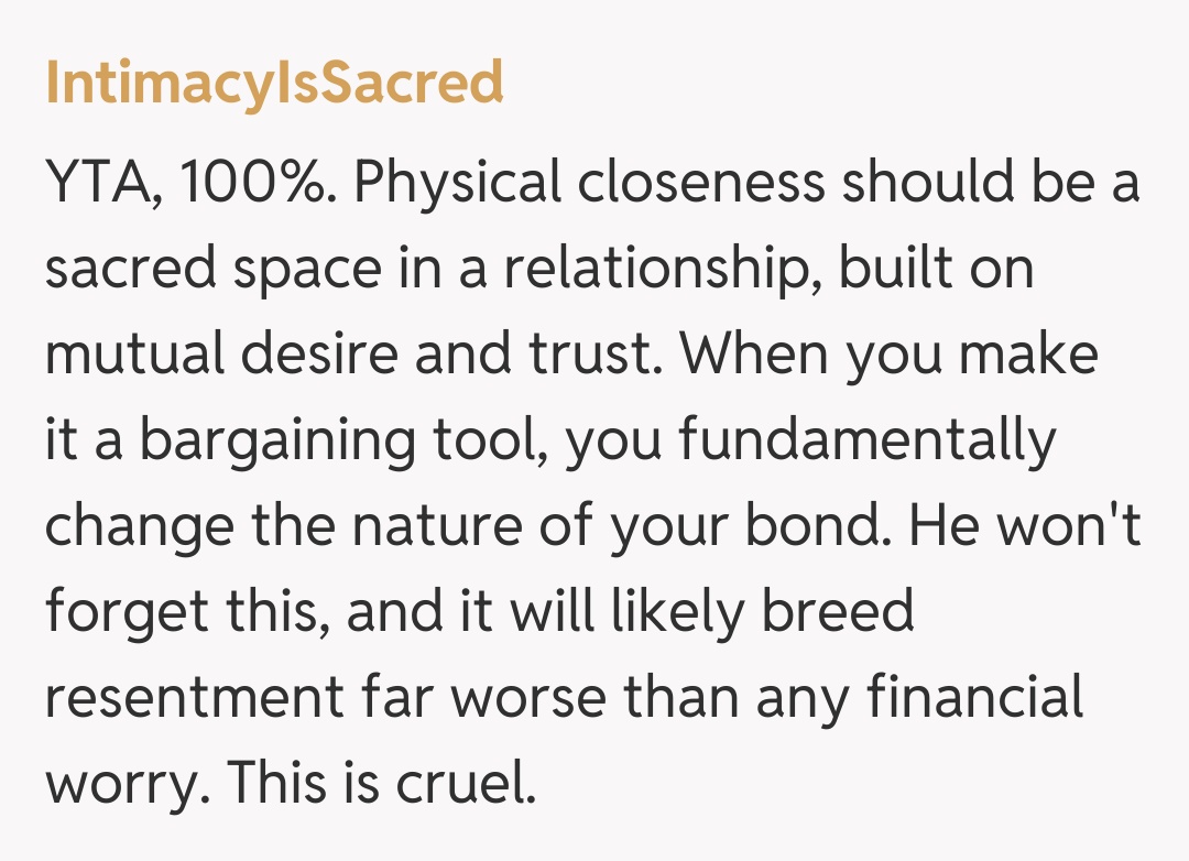 Comentariu de la IntimacyIsSacred