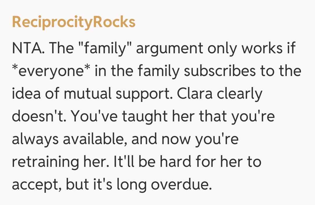 Comentariu de la ReciprocityRocks