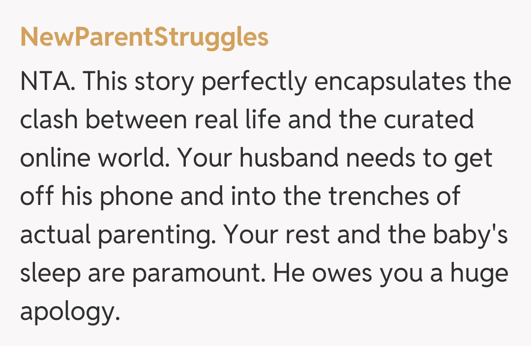 Comentariu de la NewParentStruggles