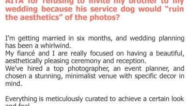 Photo of AITA for refusing to invite my brother to my wedding because his service dog would “ruin the aesthetics” of the photos?