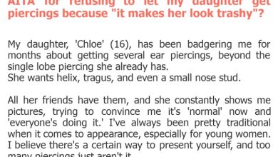 Photo of AITA for refusing to let my daughter get piercings because “it makes her look trashy”?