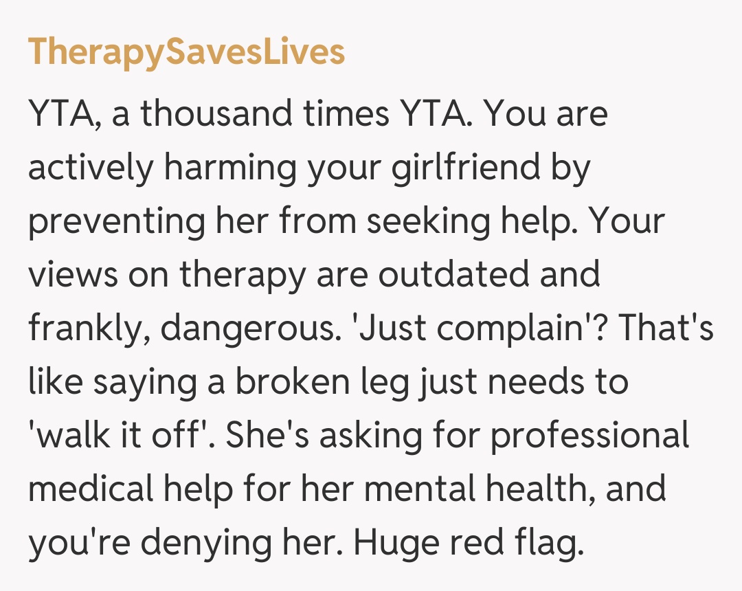 Comentariu de la TherapySavesLives