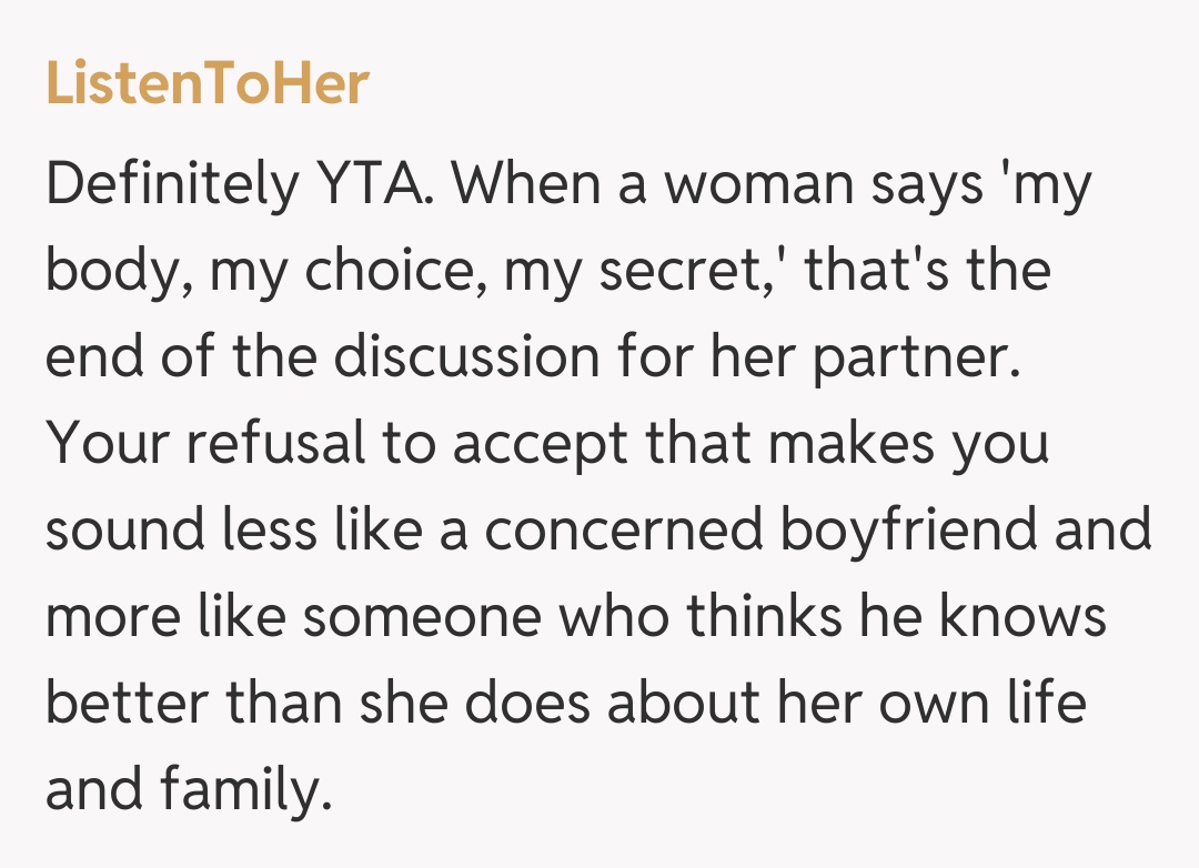 Comentariu de la ListenToHer