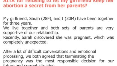 Photo of AITA for refusing to let my girlfriend keep her abortion a secret from her parents?